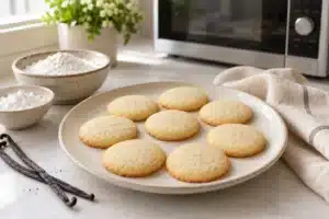 Galletas de harina de arroz y vainilla al microondas sin gluten
