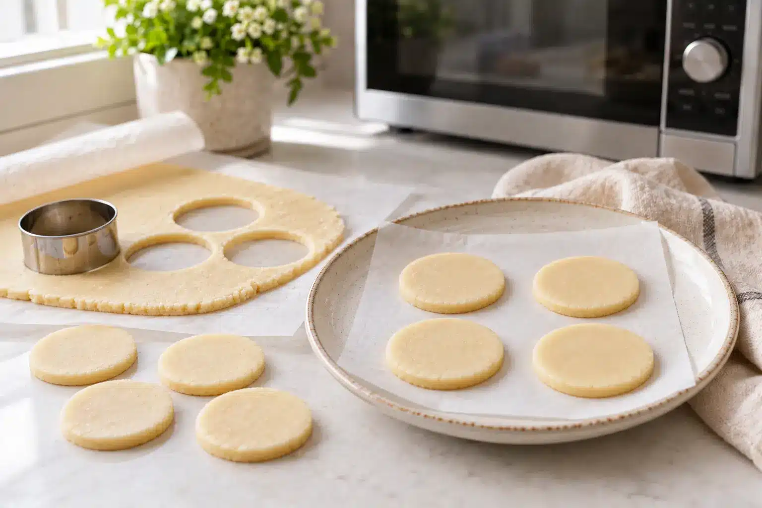 Paso 3 de galletas de harina de arroz y vainilla al microondas sin gluten