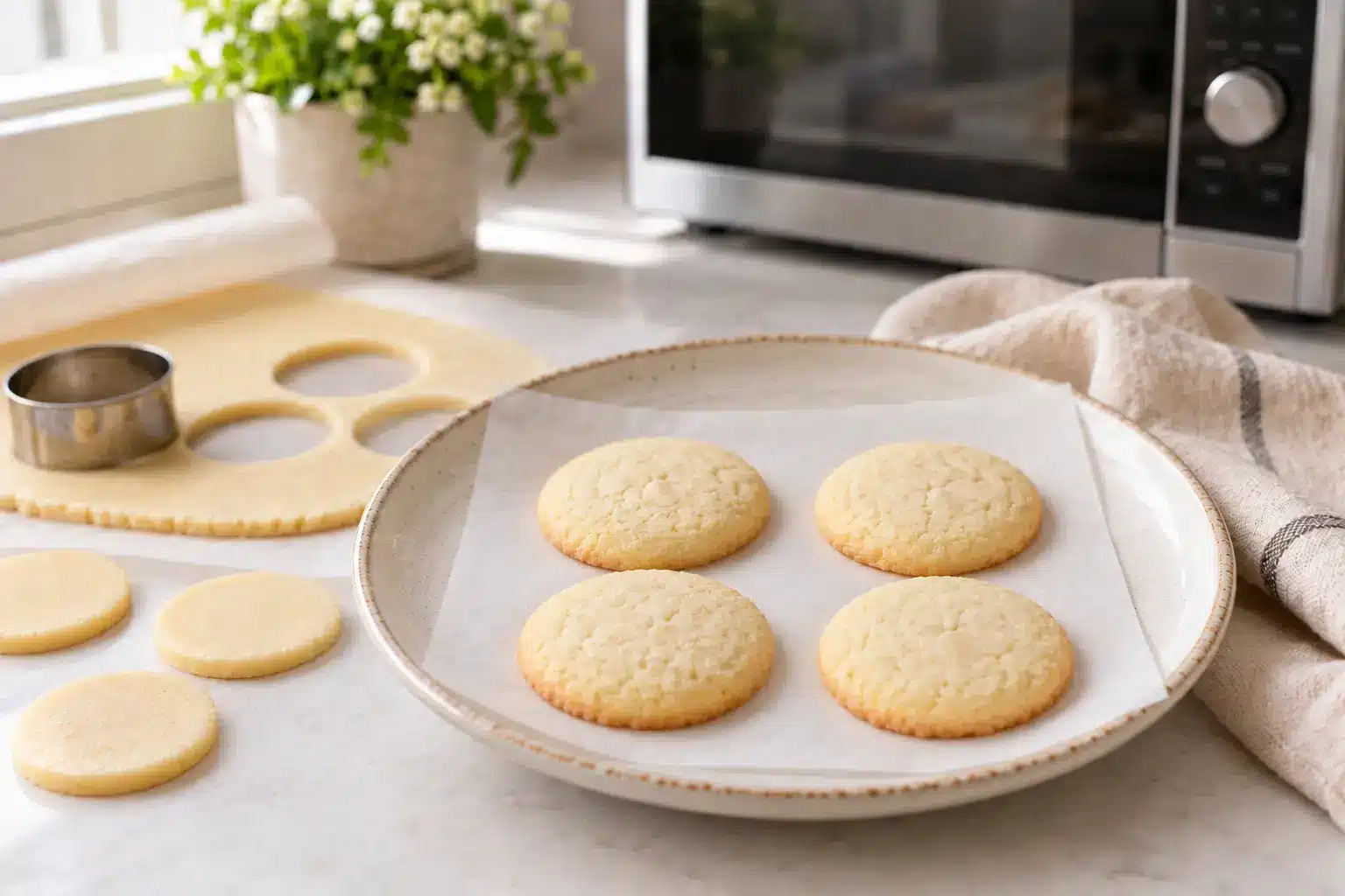 Paso 4 de galletas de harina de arroz y vainilla al microondas sin gluten