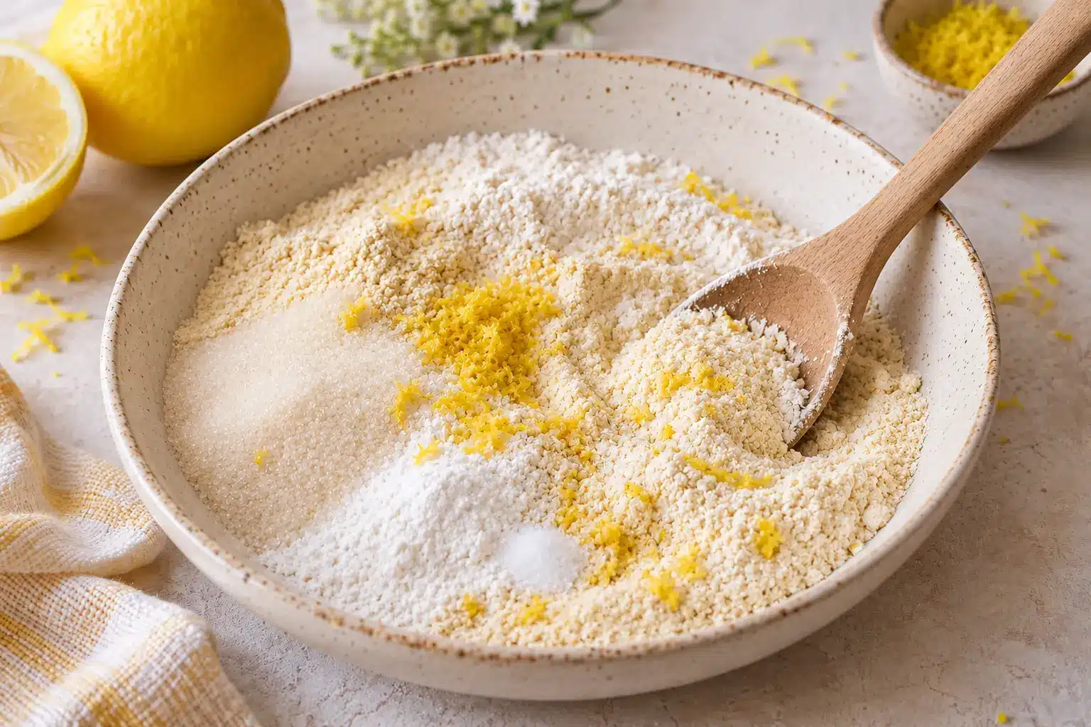 Paso 1 de galletas de harina de quinoa y limón sin gluten
