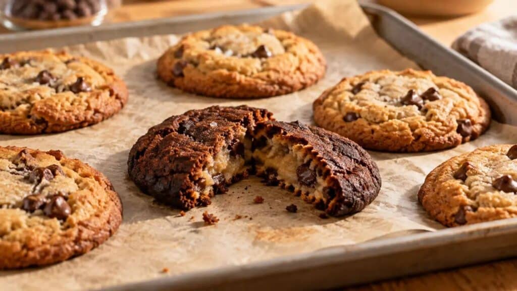Galletas sin gluten quemadas por fuera y crudas por dentro