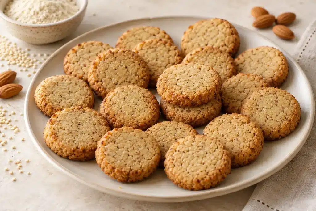 Galletas de quinoa y almendra sin gluten terminadas