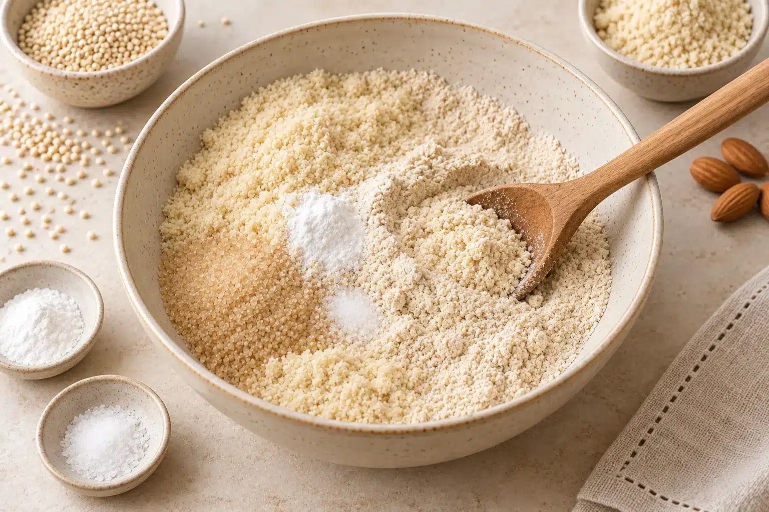 Paso 1 de galletas de quinoa y almendra sin gluten