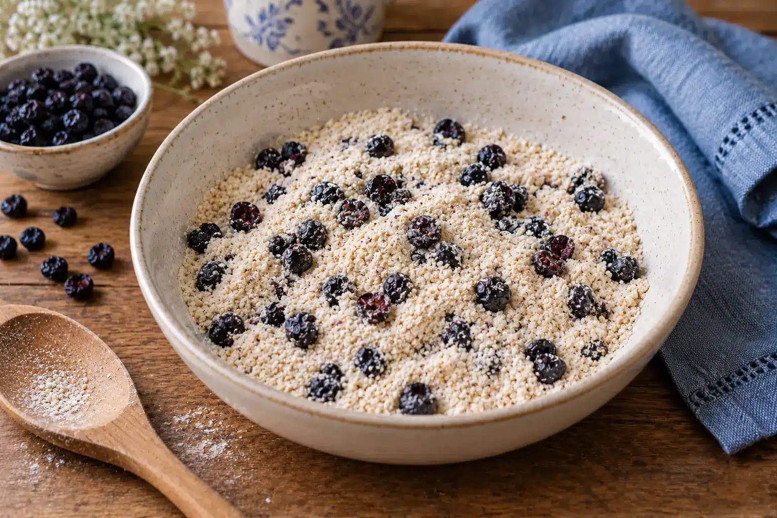 Paso 1 de las galletas de quinoa con arándanos sin gluten