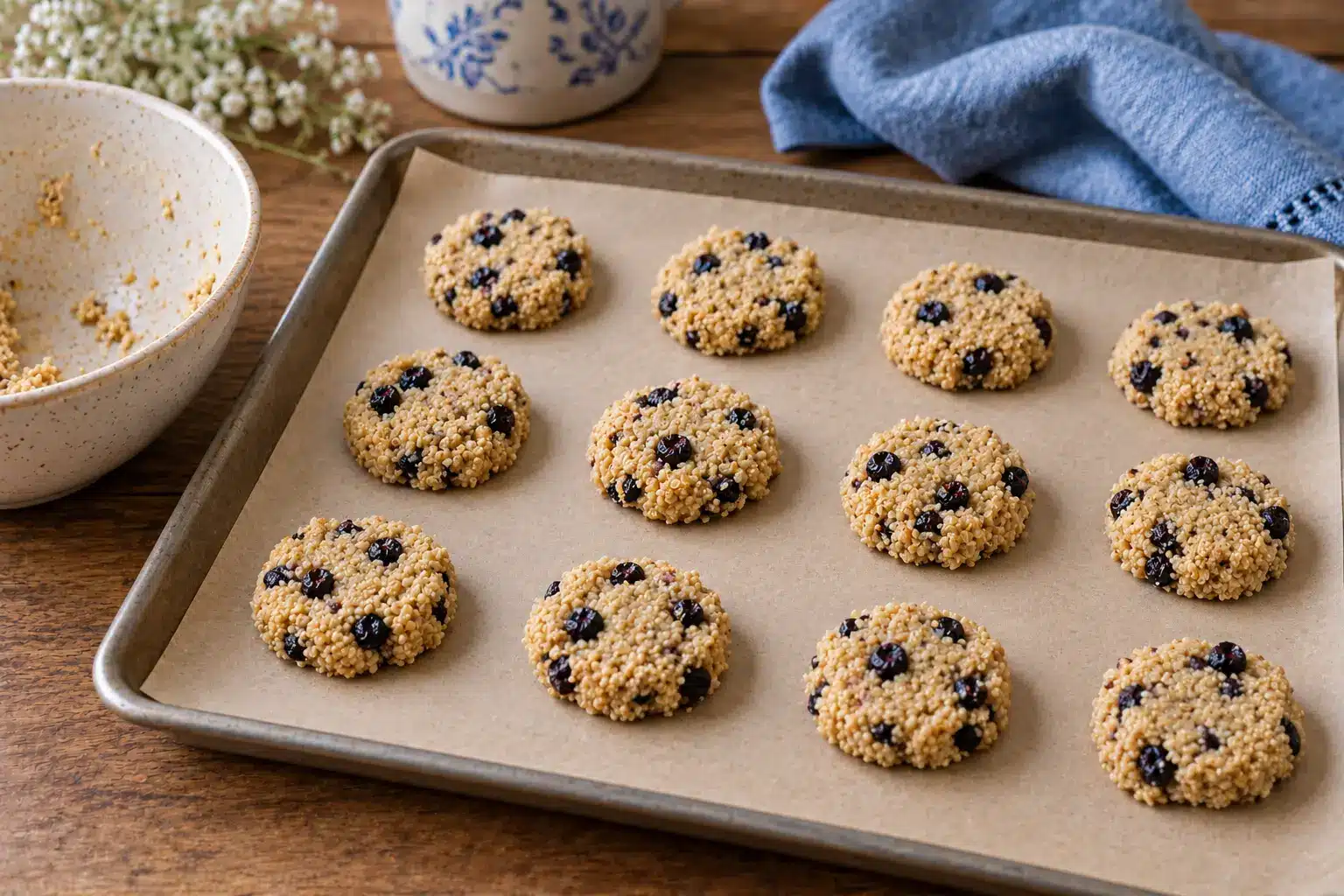 Paso 3 de las galletas de quinoa con arándanos sin gluten