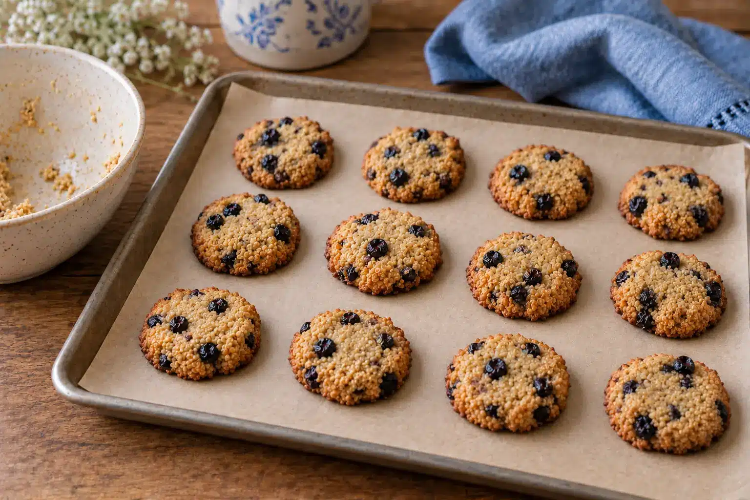 Paso 4 de las galletas de quinoa con arándanos sin gluten