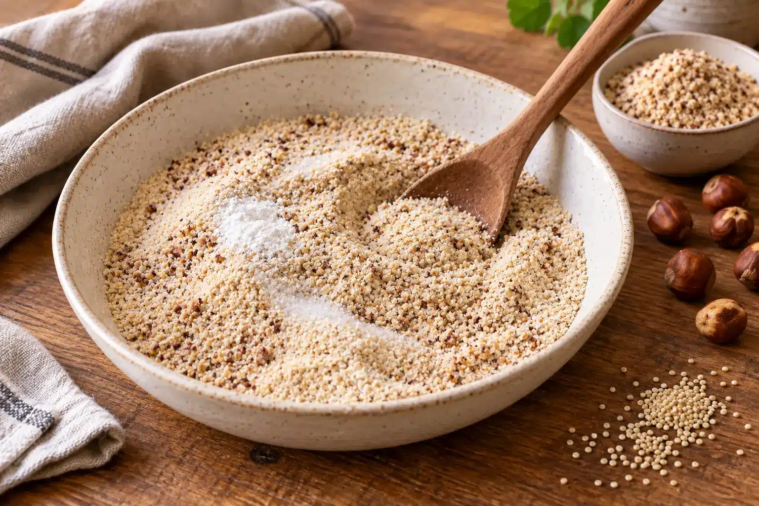Paso 1 de galletas de quinoa y avellanas sin gluten