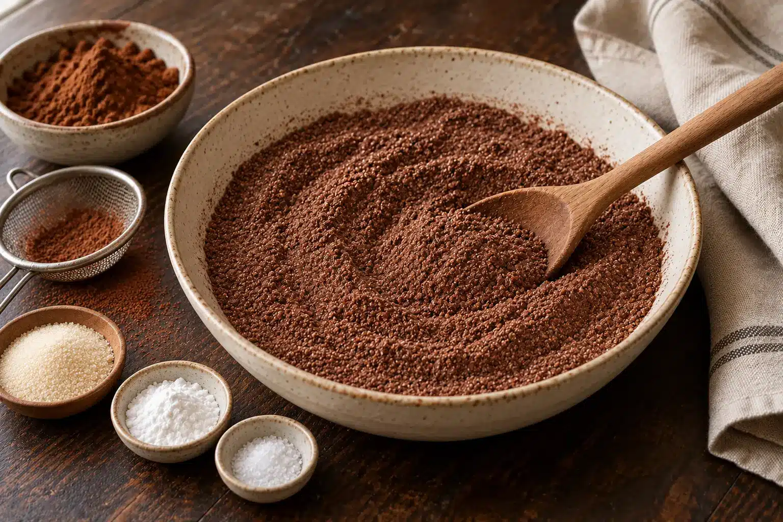 Paso 1 de galletas de quinoa con cacao sin gluten