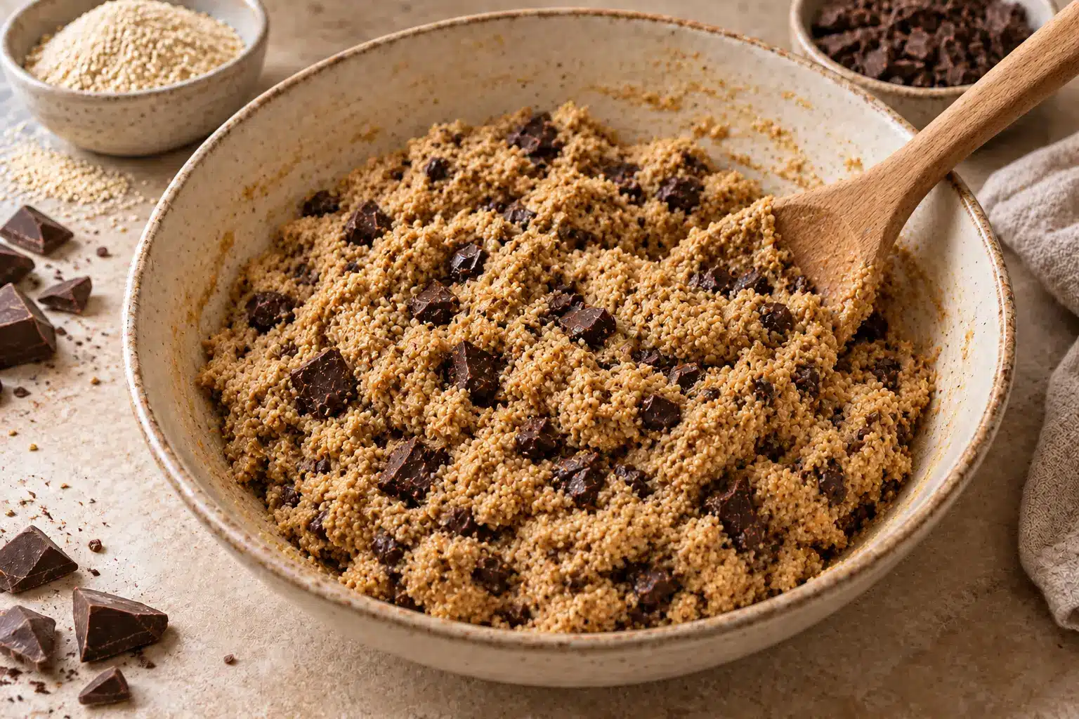 Paso 2 de las galletas de quinoa con chocolate negro sin gluten