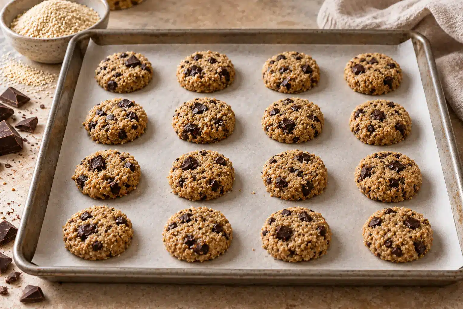 Paso 3 de las galletas de quinoa con chocolate negro sin gluten