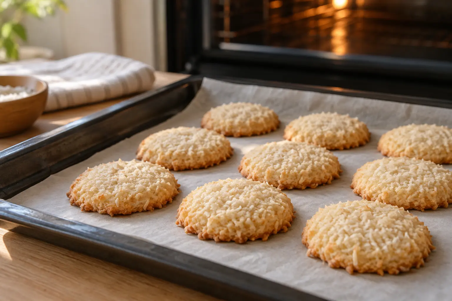 Paso 4: hornear y dejar enfriar las galletas de quinoa y coco