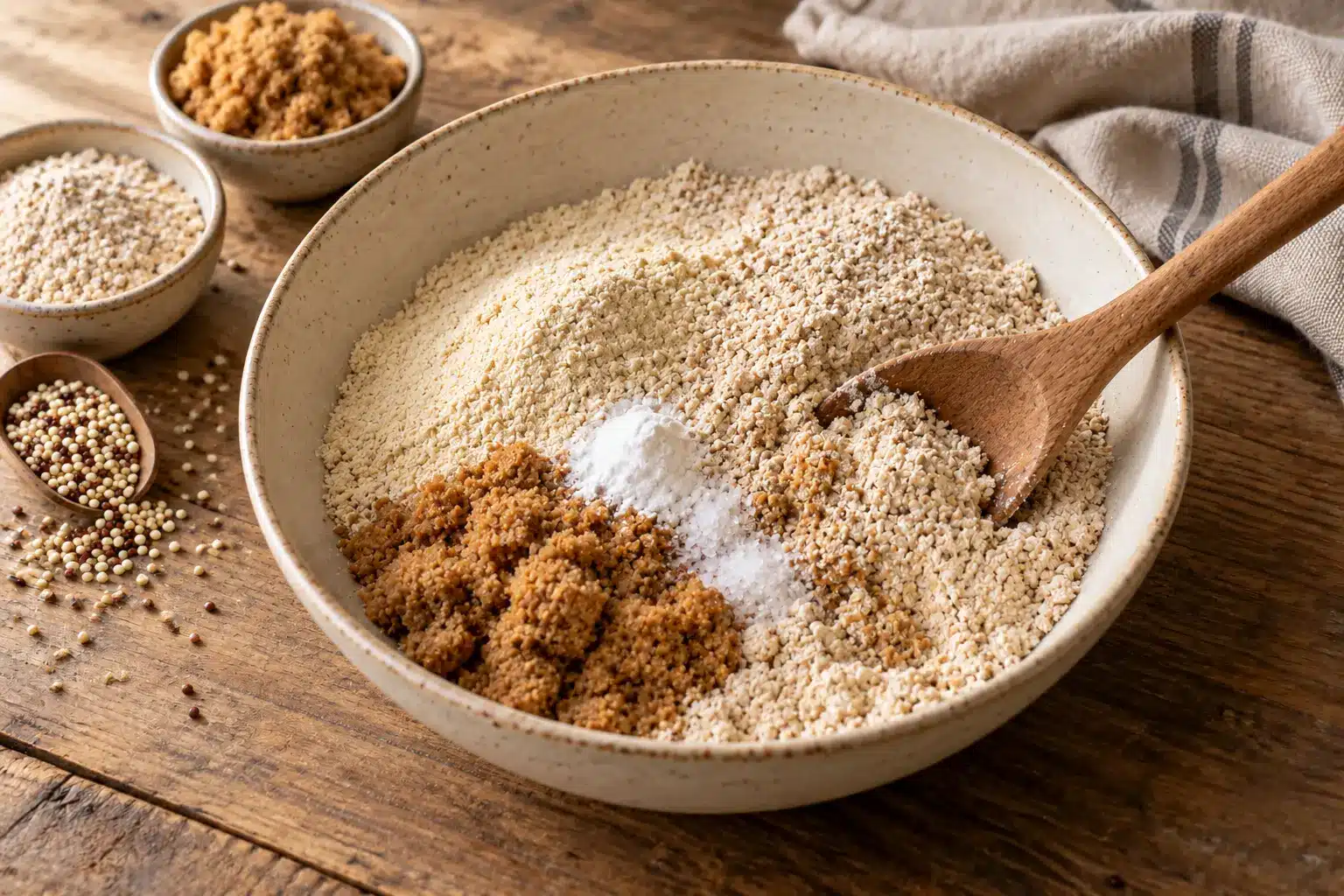Paso 1 de galletas de quinoa con crema de cacahuete sin gluten