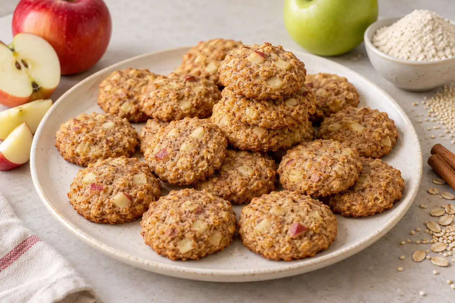 Galletas de quinoa y manzana sin gluten terminadas
