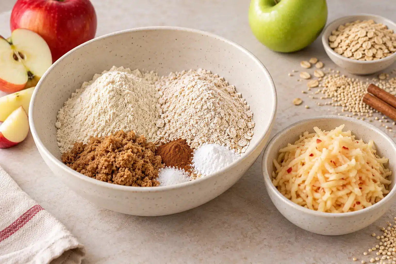 Paso 1 de galletas de quinoa y manzana sin gluten
