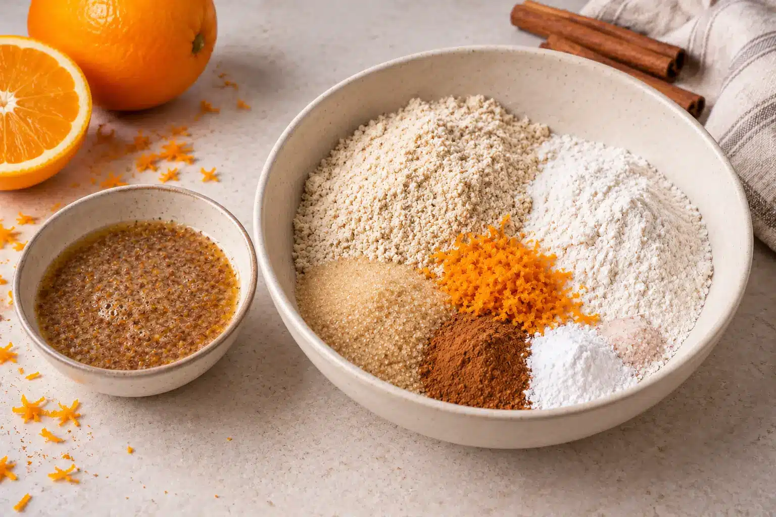 Paso 1 de galletas de quinoa con naranja y canela sin gluten