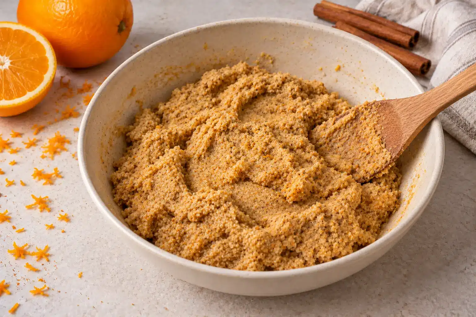 Paso 2 de galletas de quinoa con naranja y canela sin gluten
