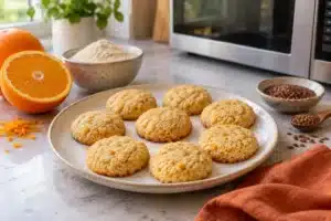 Galletas de quinoa y naranja al microondas sin gluten