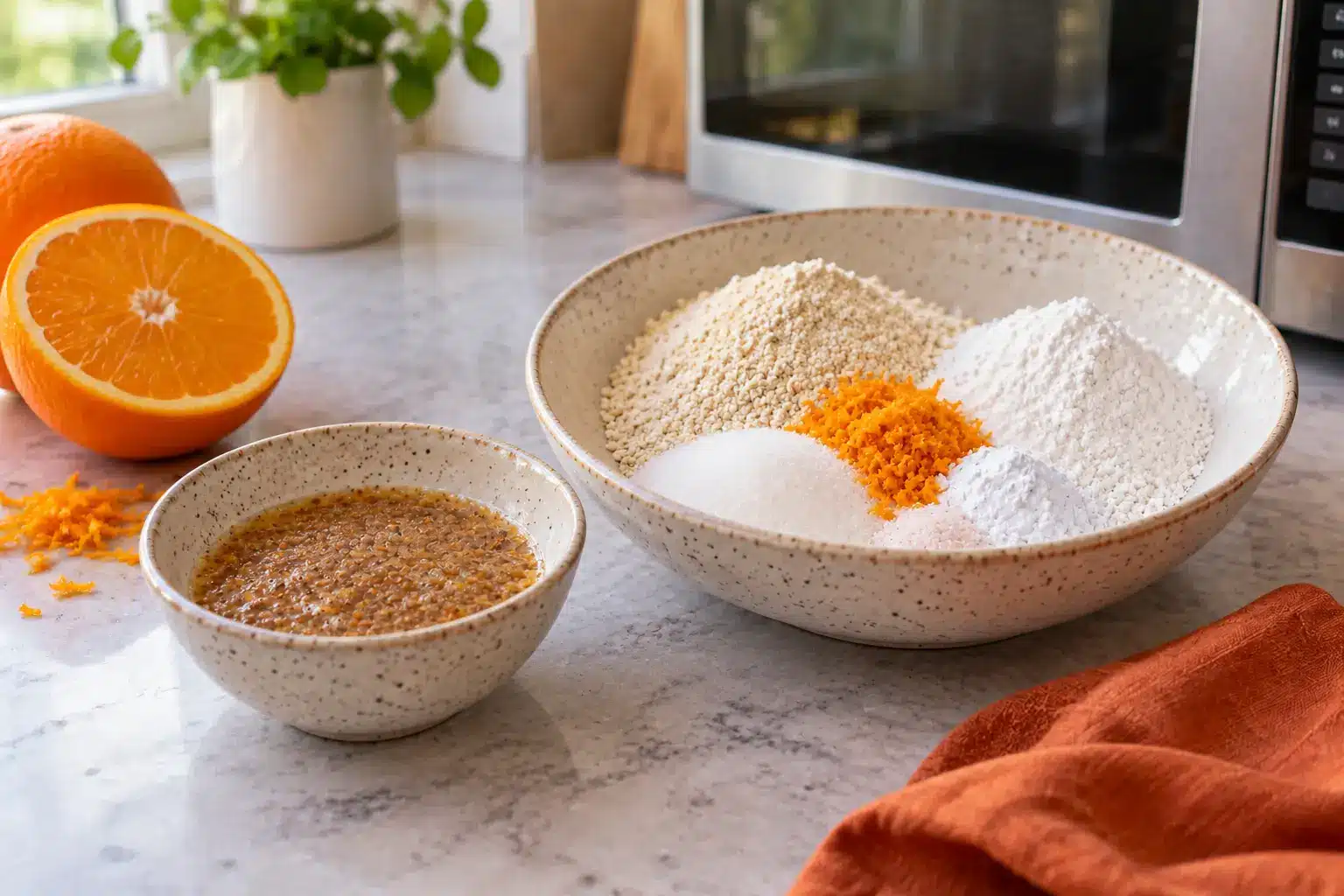 Paso 1 de galletas de quinoa y naranja al microondas sin gluten