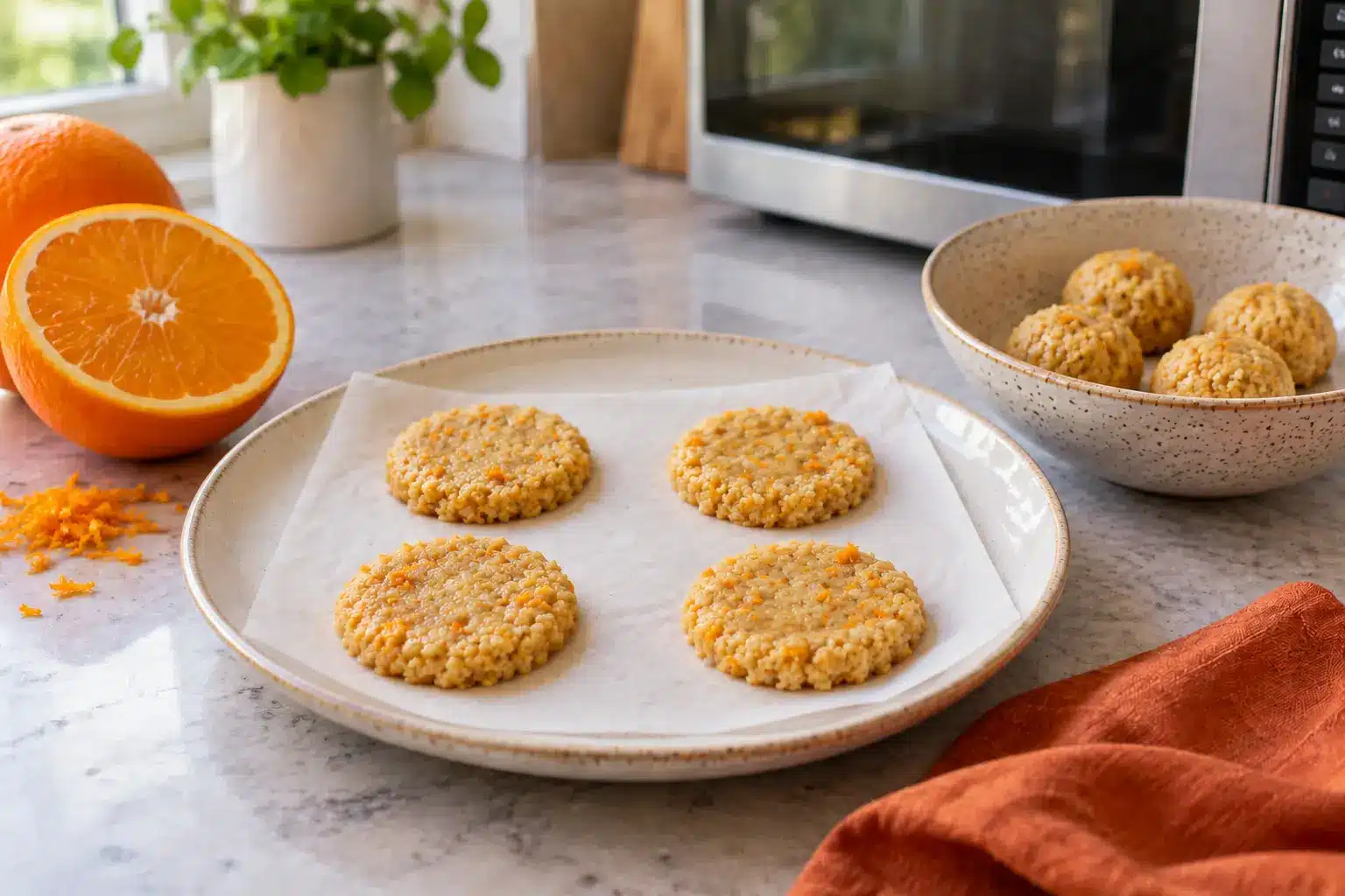 Paso 3 de galletas de quinoa y naranja al microondas sin gluten