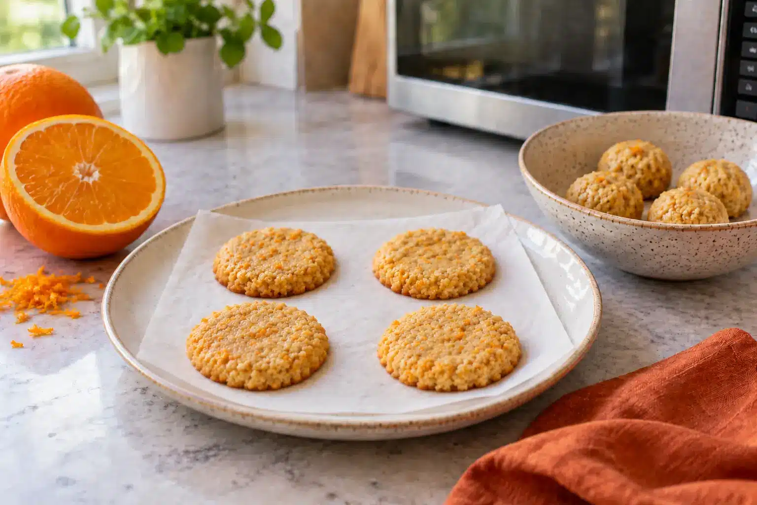 Paso 4 de galletas de quinoa y naranja al microondas sin gluten