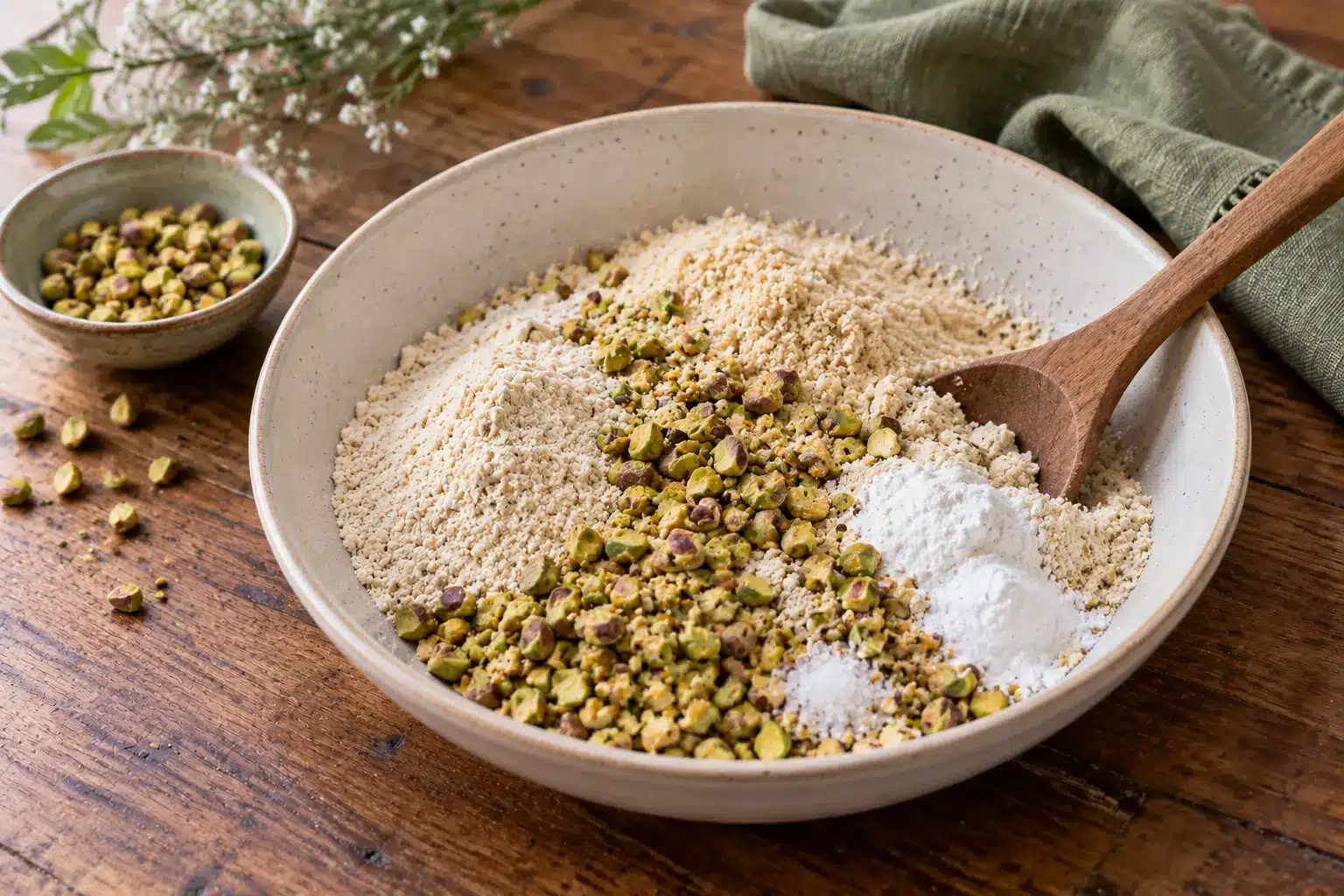 Paso 1 de galletas de quinoa y pistacho sin gluten