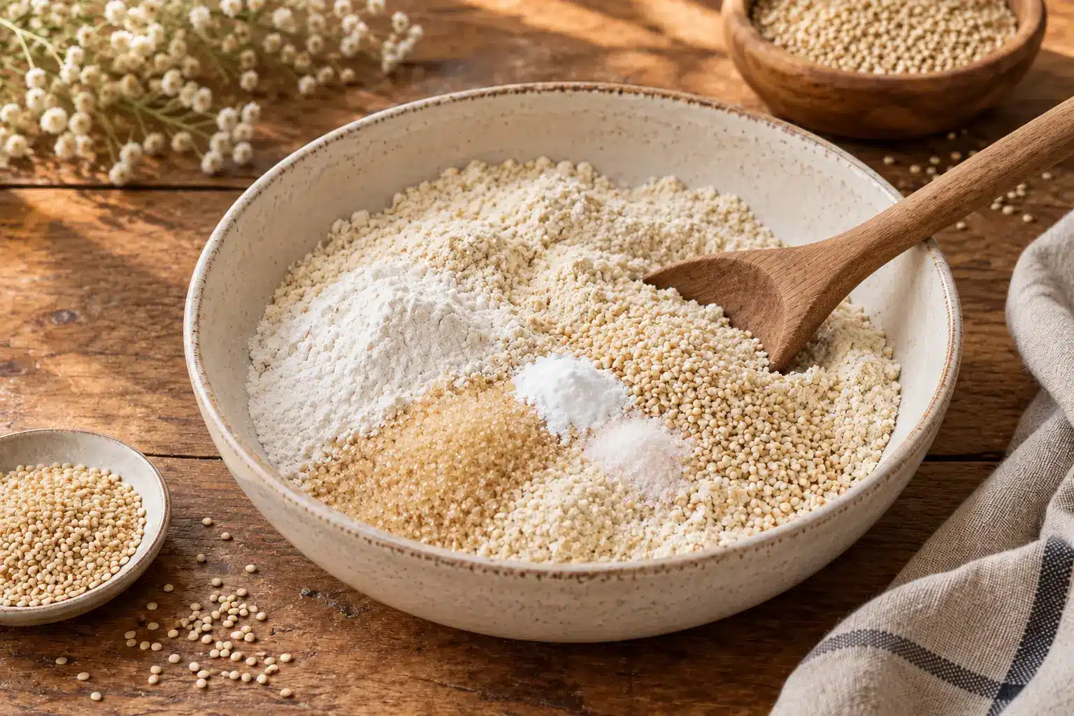 Paso 1 de galletas de quinoa y tahini sin gluten