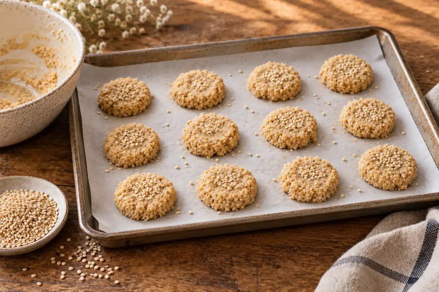 Paso 3 de galletas de quinoa y tahini sin gluten