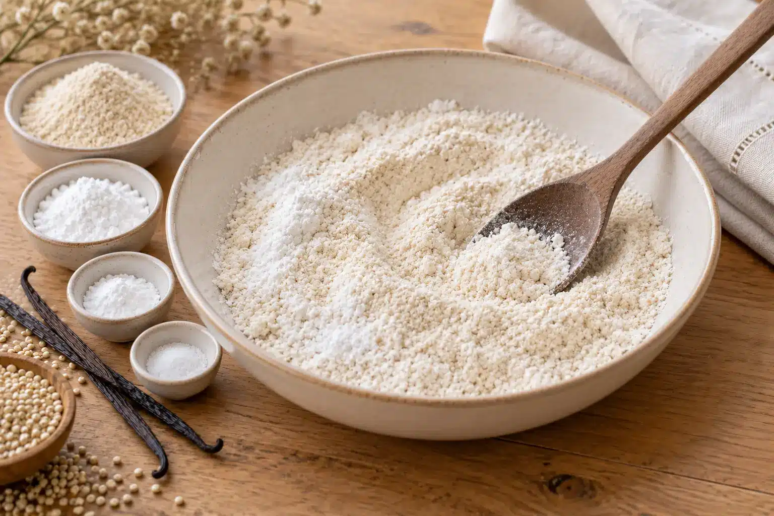 Paso 1 de galletas de quinoa y vainilla sin gluten
