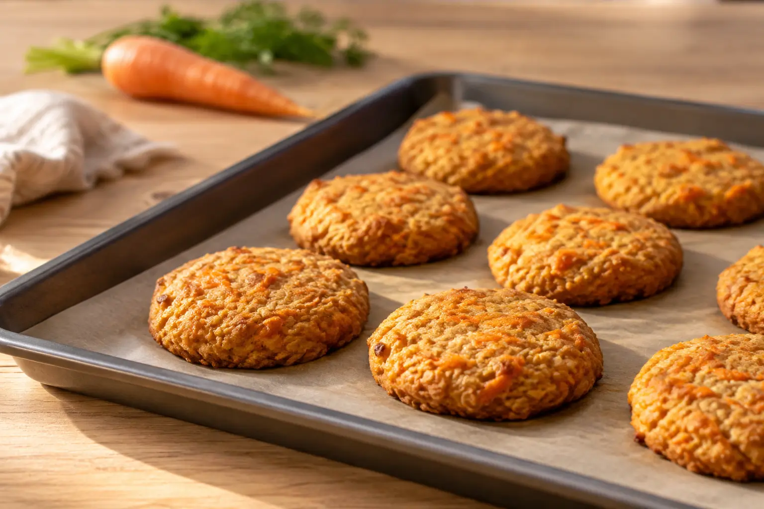 Paso 4: hornear y comprobar la base de las galletas de quinoa y zanahoria