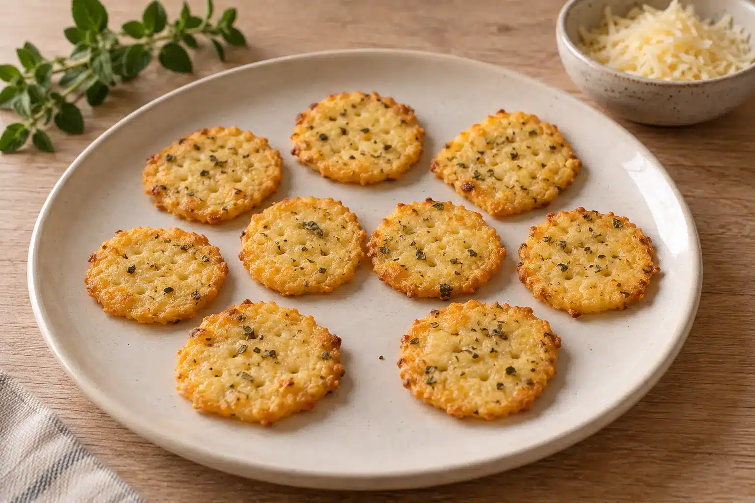 Galletas saladas de maíz y queso al microondas sin gluten terminadas