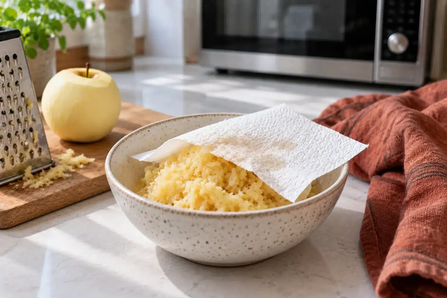 Paso 1 de galletas de trigo sarraceno y manzana al microondas sin gluten