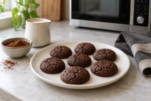 Galletas veganas de cacao al microondas sin gluten