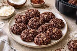 Galletas veganas de coco y cacao en airfryer sin gluten