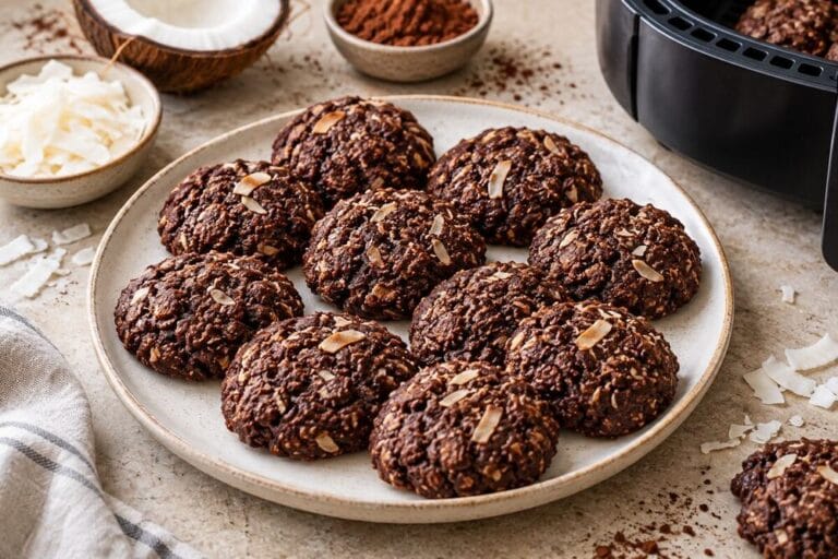 Galletas veganas de coco y cacao en airfryer sin gluten