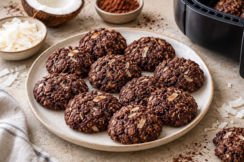 Galletas veganas de coco y cacao en airfryer sin gluten