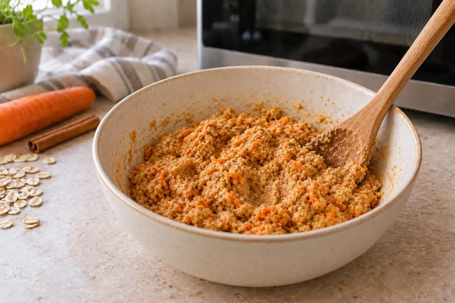 Paso 2 de galletas de zanahoria y avena al microondas sin gluten