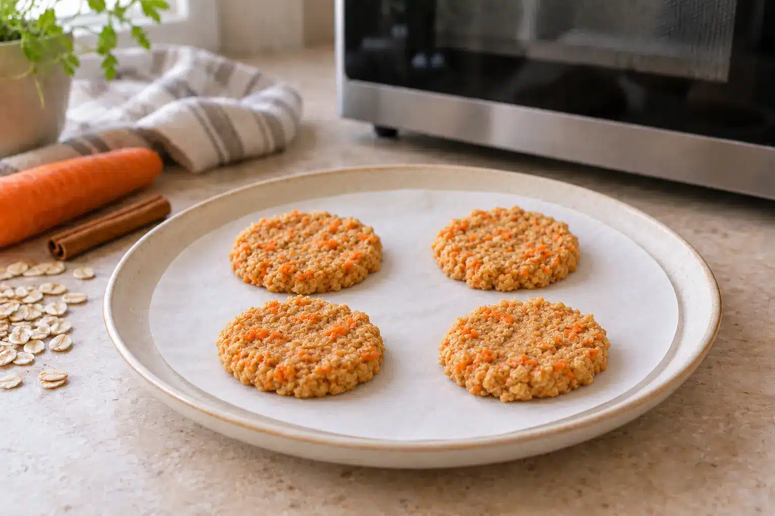 Paso 3 de galletas de zanahoria y avena al microondas sin gluten