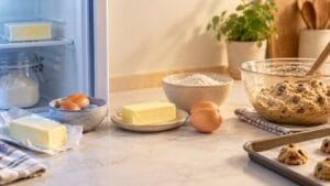 Ingredientes fríos o a temperatura ambiente para galletas sin gluten