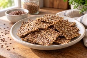 Crackers de lino sin gluten: crujientes y sin huevo