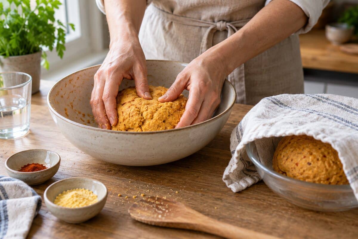 Galletas saladas de maíz y pimentón sin gluten, paso 2
