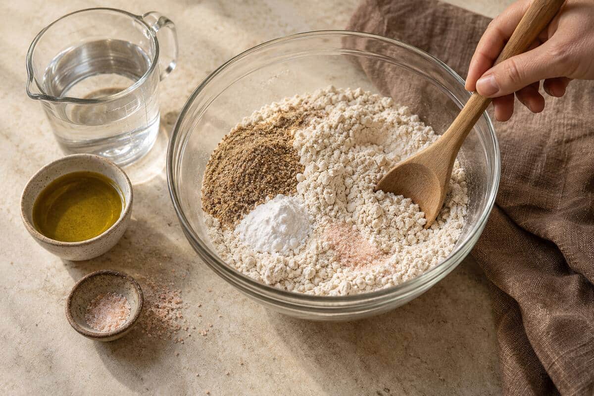 Crackers sin gluten para untar, paso 1
