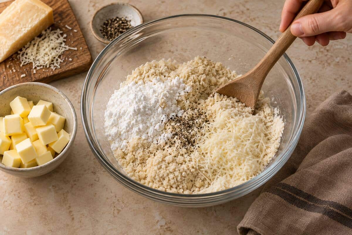 Galletas saladas de parmesano sin gluten, paso 1