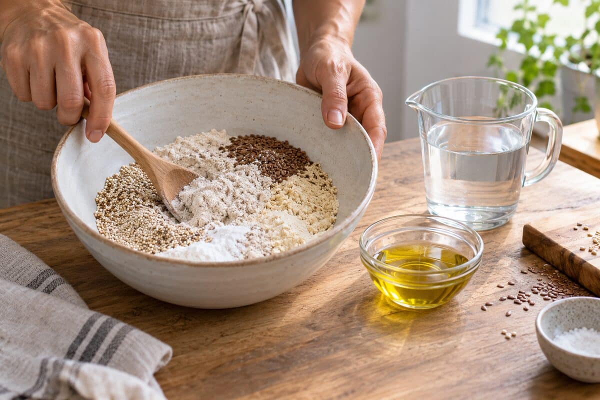 Crackers de quinoa sin gluten, paso 1