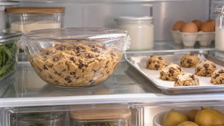 Masa de galletas sin gluten antes y después del reposo