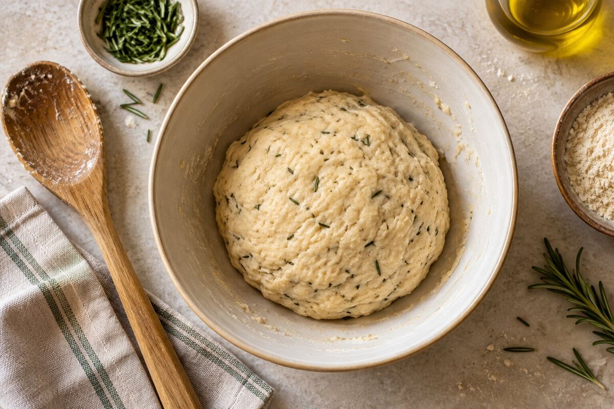 Galletas saladas sin gluten de romero y aceite de oliva, paso 2