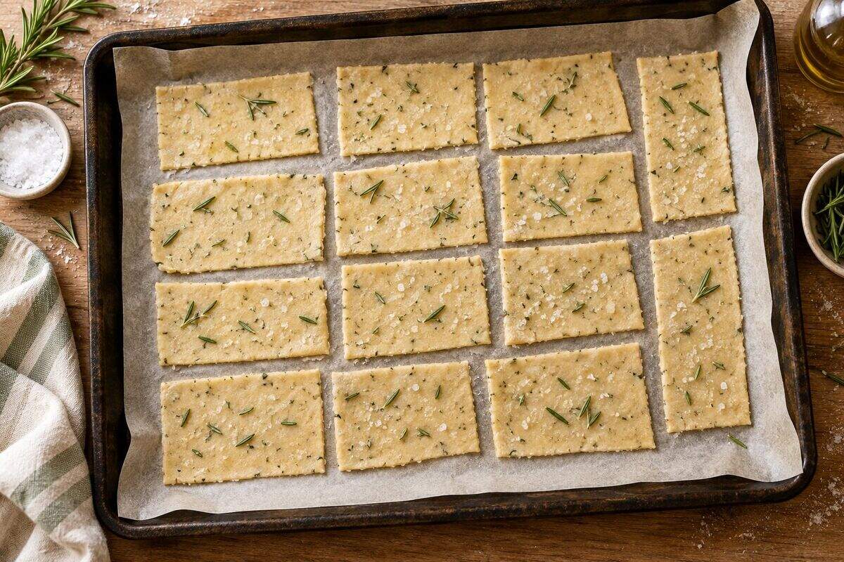 Galletas saladas sin gluten de romero y aceite de oliva, paso 3