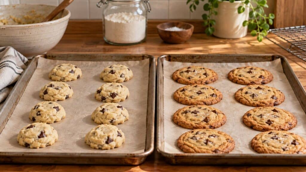 Dos tandas de galletas sin gluten con resultados diferentes