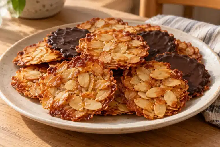 Resultado final: Florentinas sin gluten de almendra y chocolate