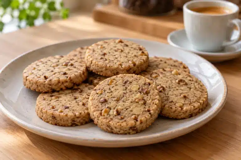 Galletas horneadas de café y nueces sin gluten