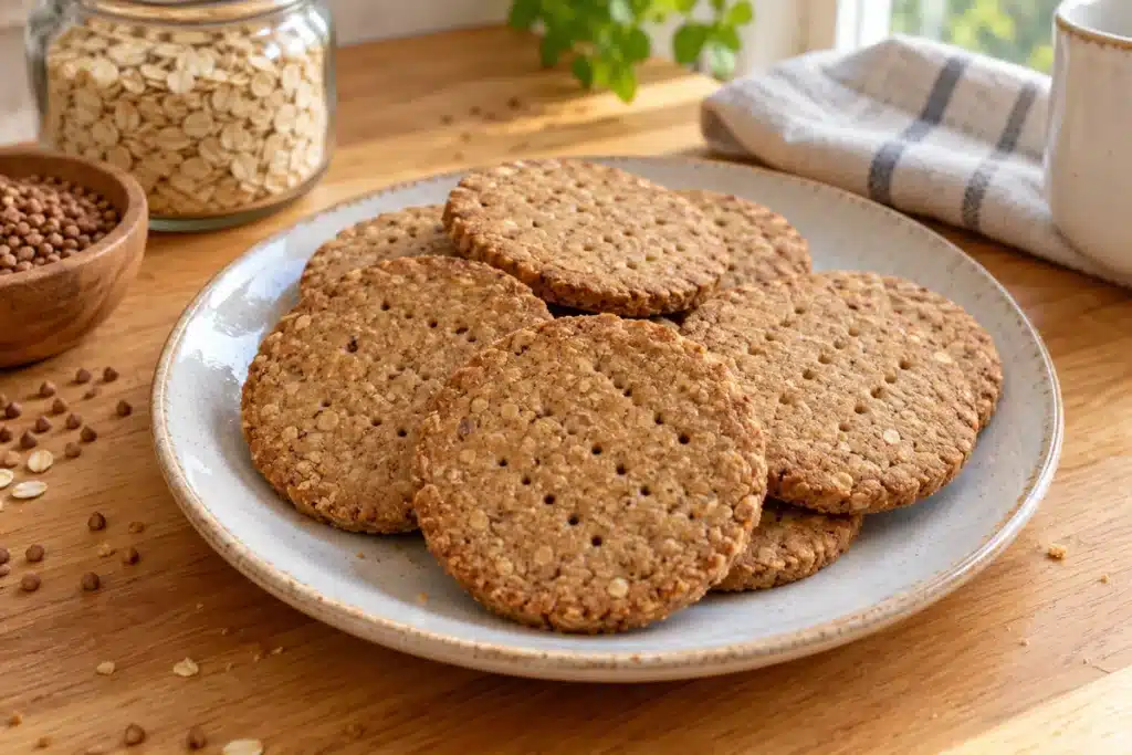 Galletas tipo Digestive sin gluten de trigo sarraceno terminadas